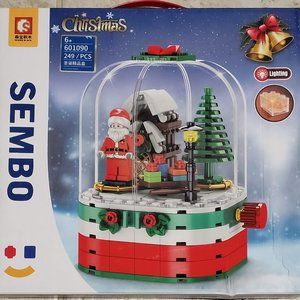 Sembo Block Santa Claus Toy, Christmas Electric Music Box Puzzle Santa Claus Toy